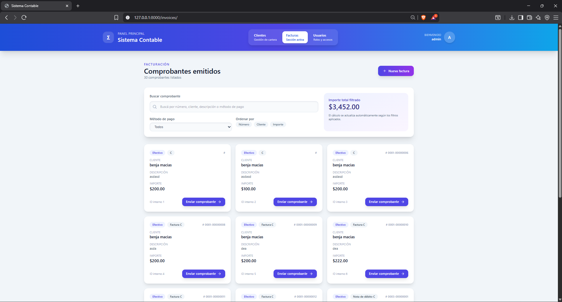 Captura de Facturación para estudios contables
